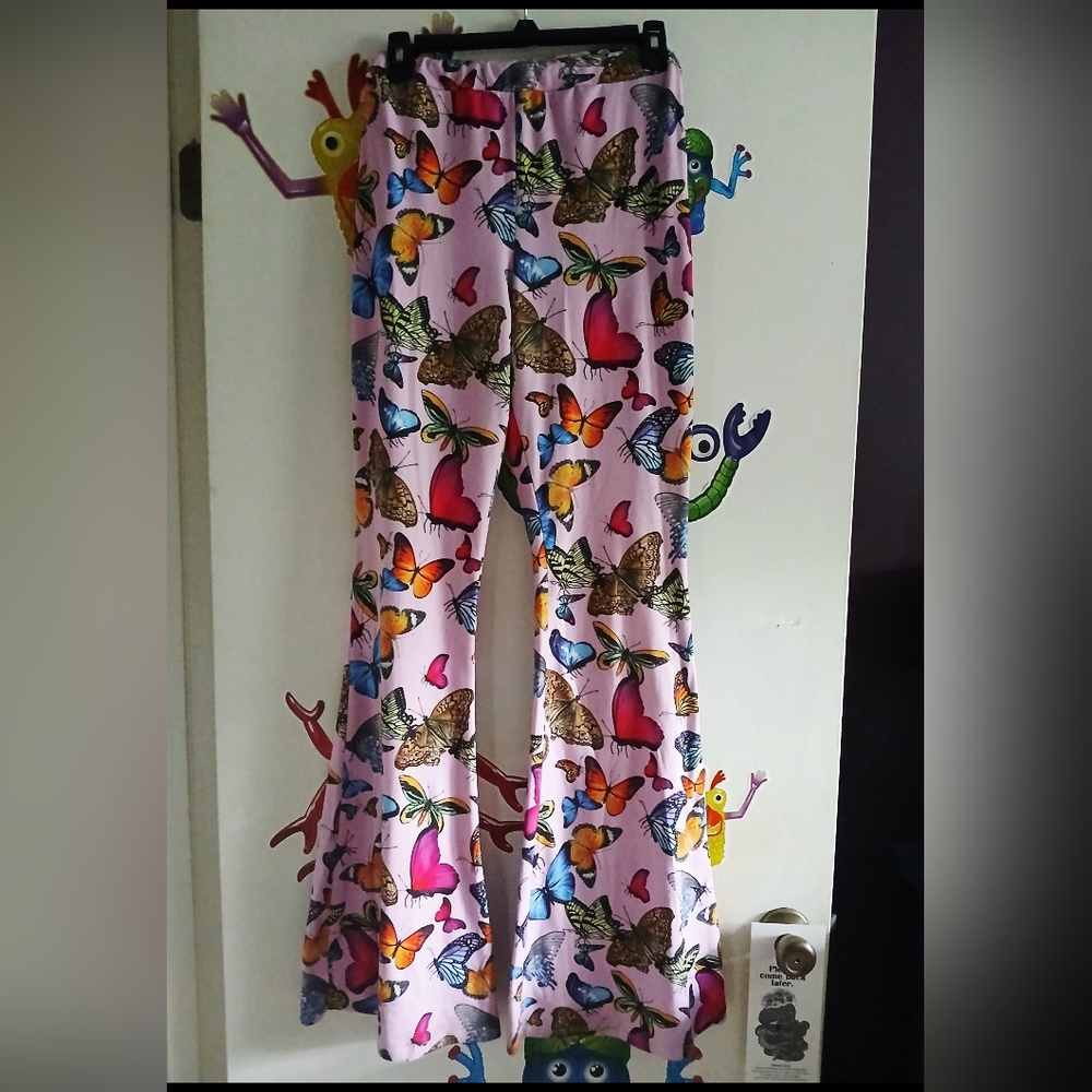 Vibtage Rare Butterfly Bell Bottoma